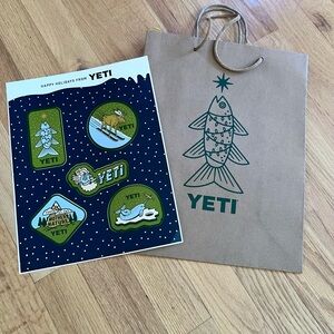 NEW 5 Holiday YETI STICKER & FISH BAG  YETI Holiday Fish 5 Stickers Set - NEW